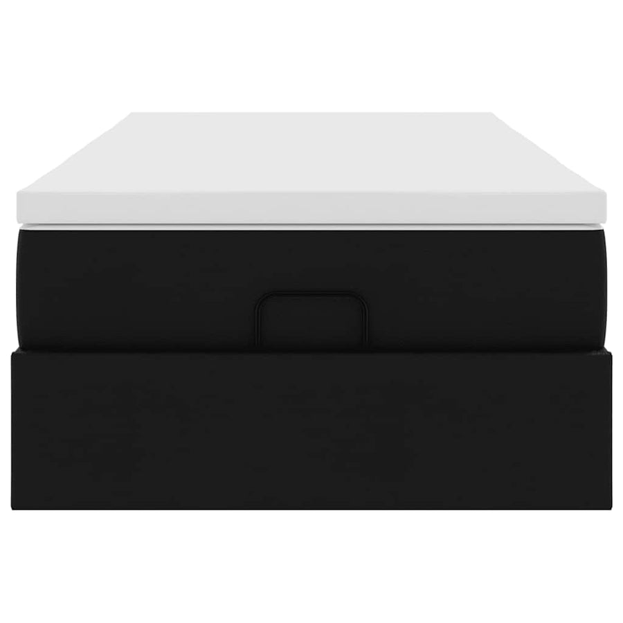 Ottoman bed met matras 90x200cm kunstleer zwart