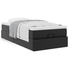 Ottoman bed with mattress 90x200cm faux leather black