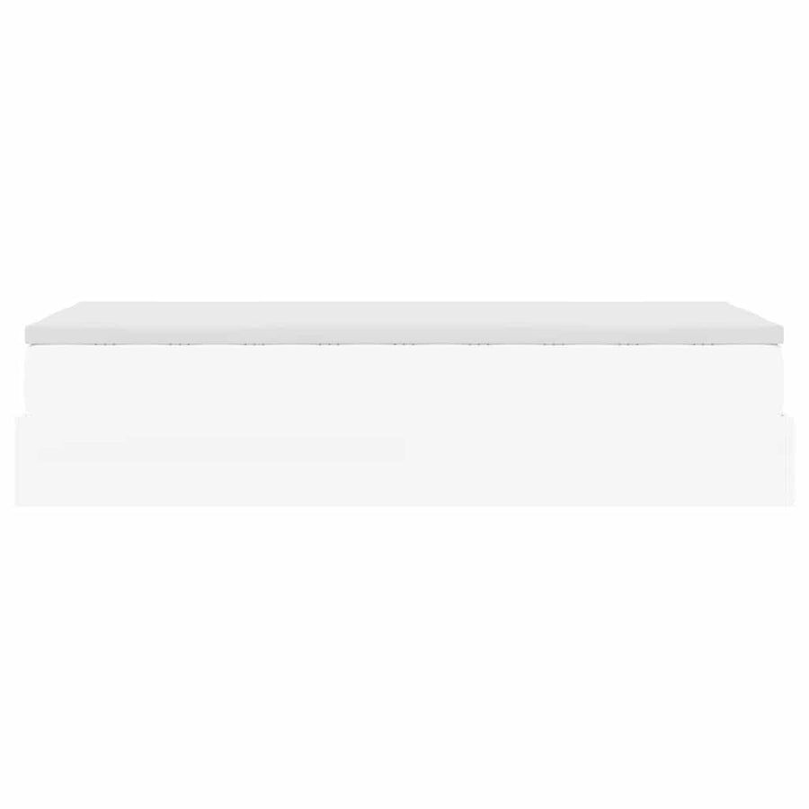 Ottoman bed met matras 90x200cm kunstleer wit