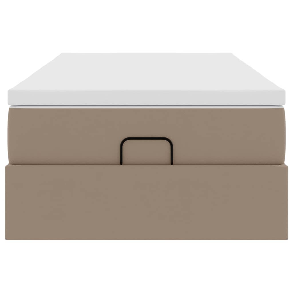 Ottoman bed met matras 90x200cm kunstleer cappuccinokleurig