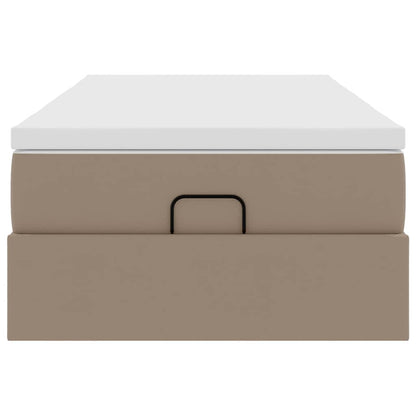 Ottoman bed met matras 90x200cm kunstleer cappuccinokleurig