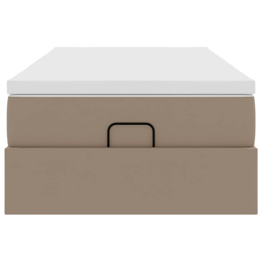 Ottoman bed met matras 90x200cm kunstleer cappuccinokleurig