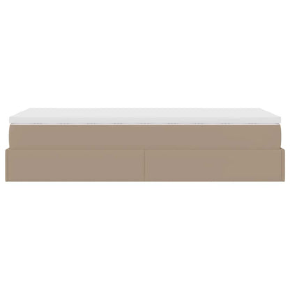 Ottoman bed met matras 90x200cm kunstleer cappuccinokleurig