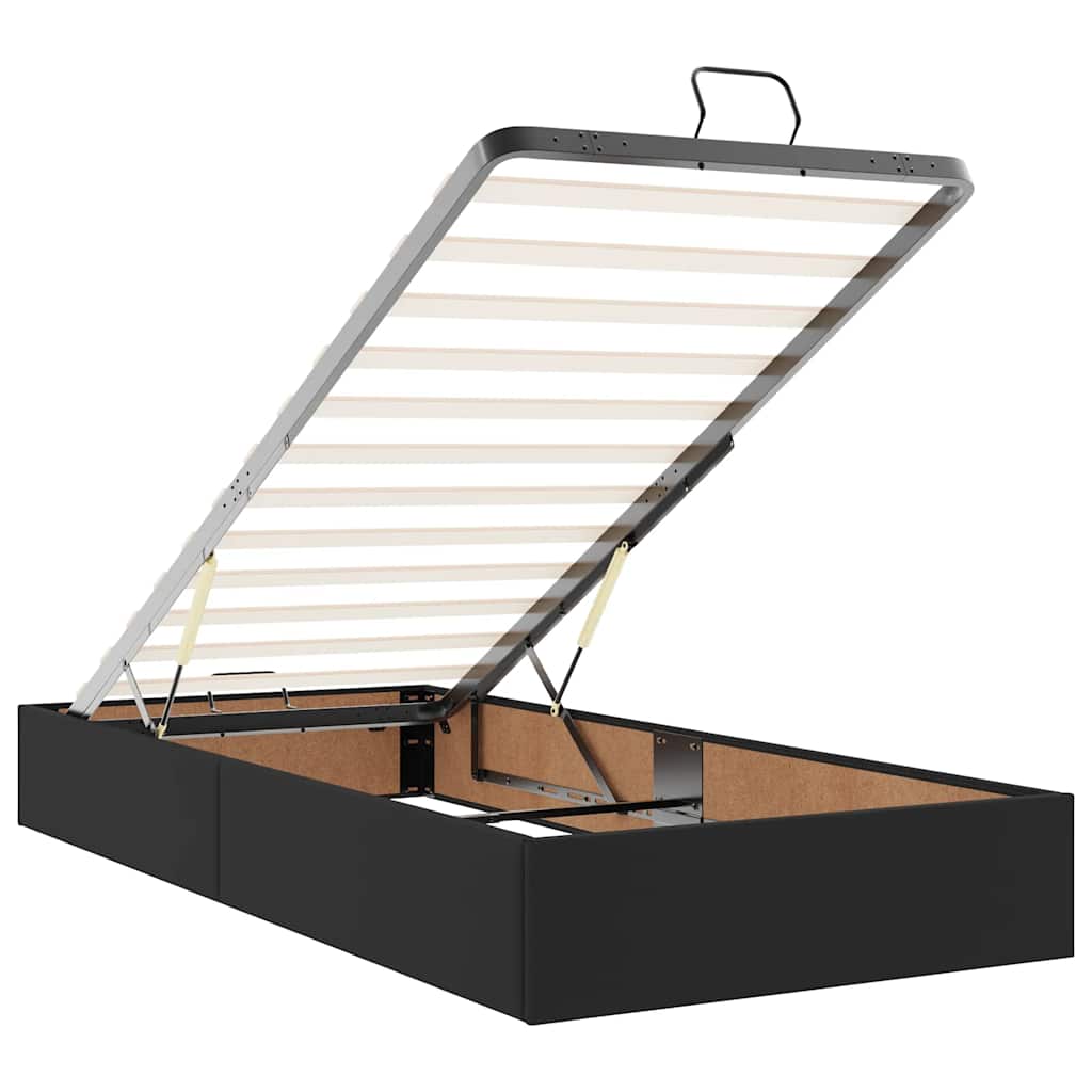 Ottoman bed met matras 100x200cm kunstleer zwart