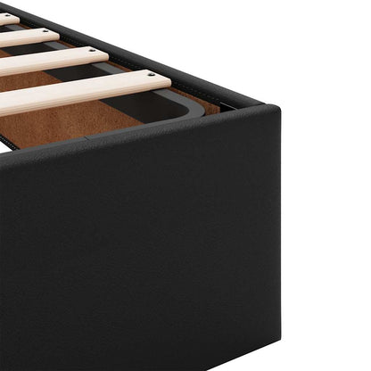 Ottoman bed met matras 100x200cm kunstleer zwart