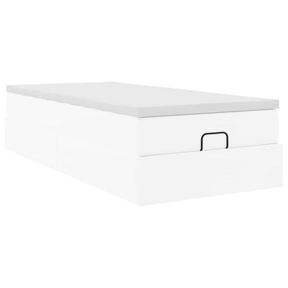 Ottoman bed met matras 100x200cm kunstleer wit