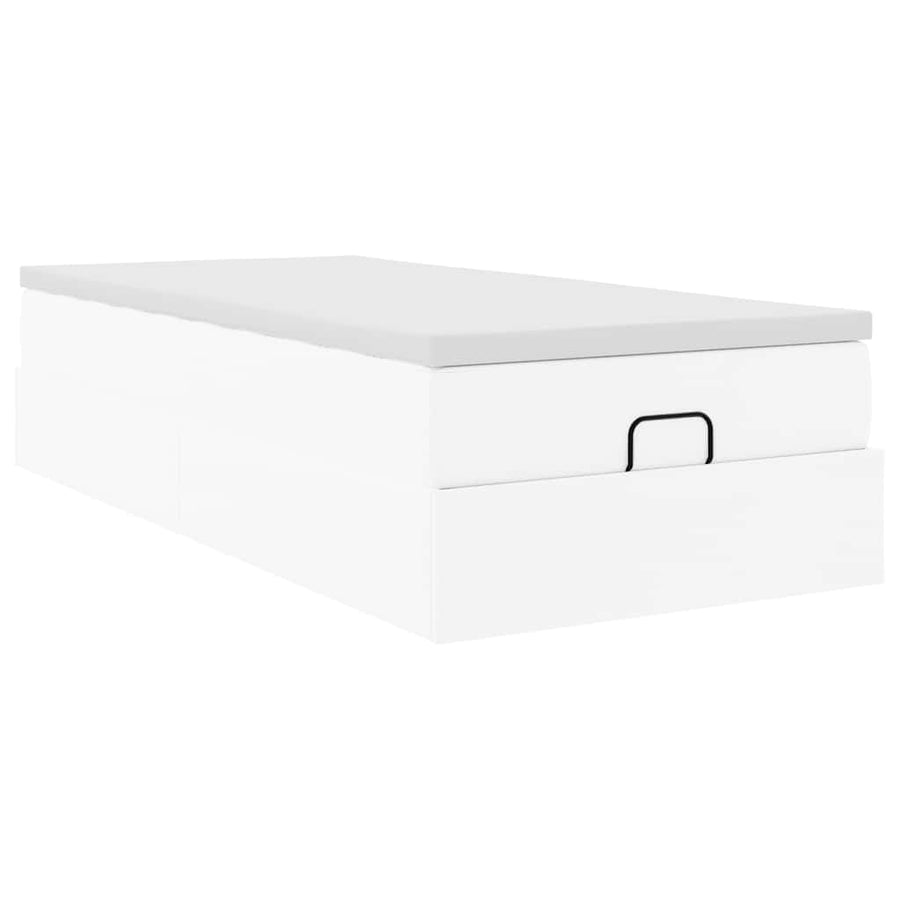 Ottoman bed met matras 100x200cm kunstleer wit