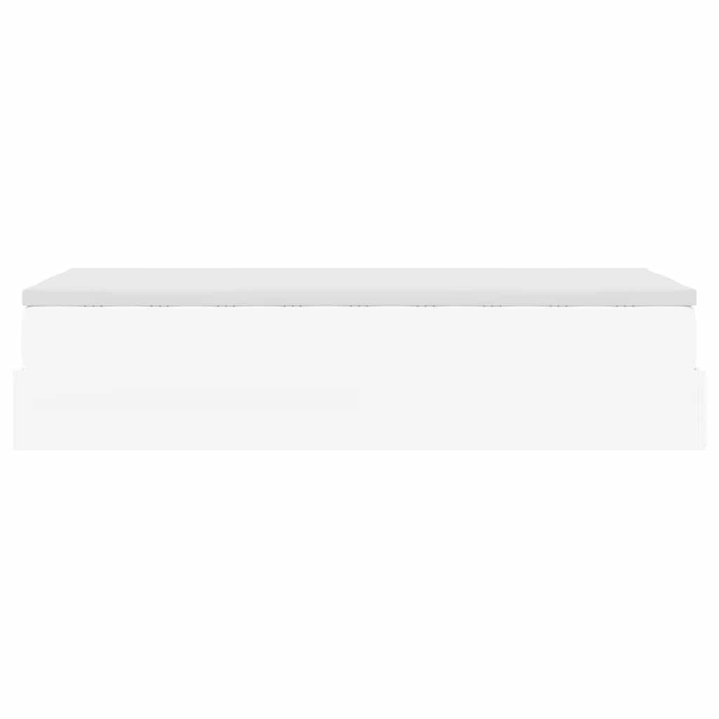 Ottoman bed met matras 100x200cm kunstleer wit