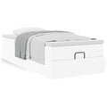 Ottoman bed met matras 100x200cm kunstleer wit