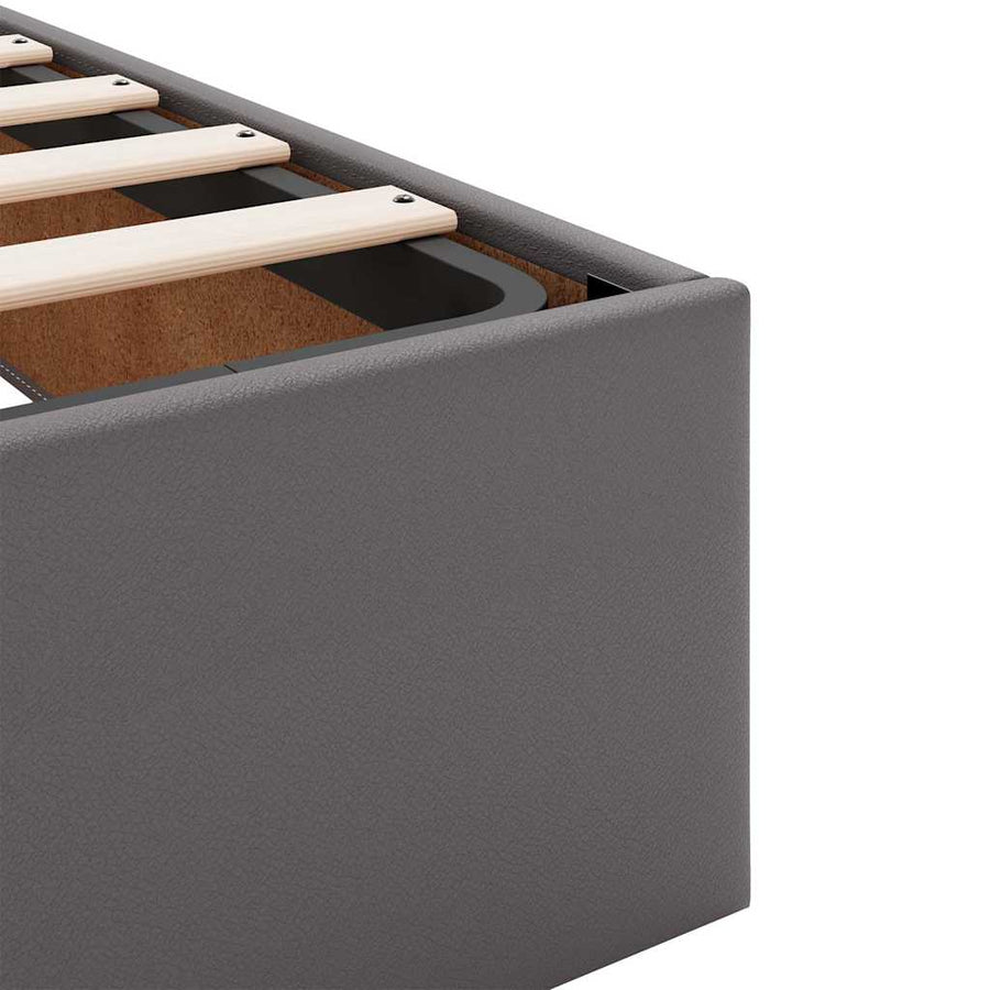 Ottoman bed met matras 100x200cm kunstleer grijs