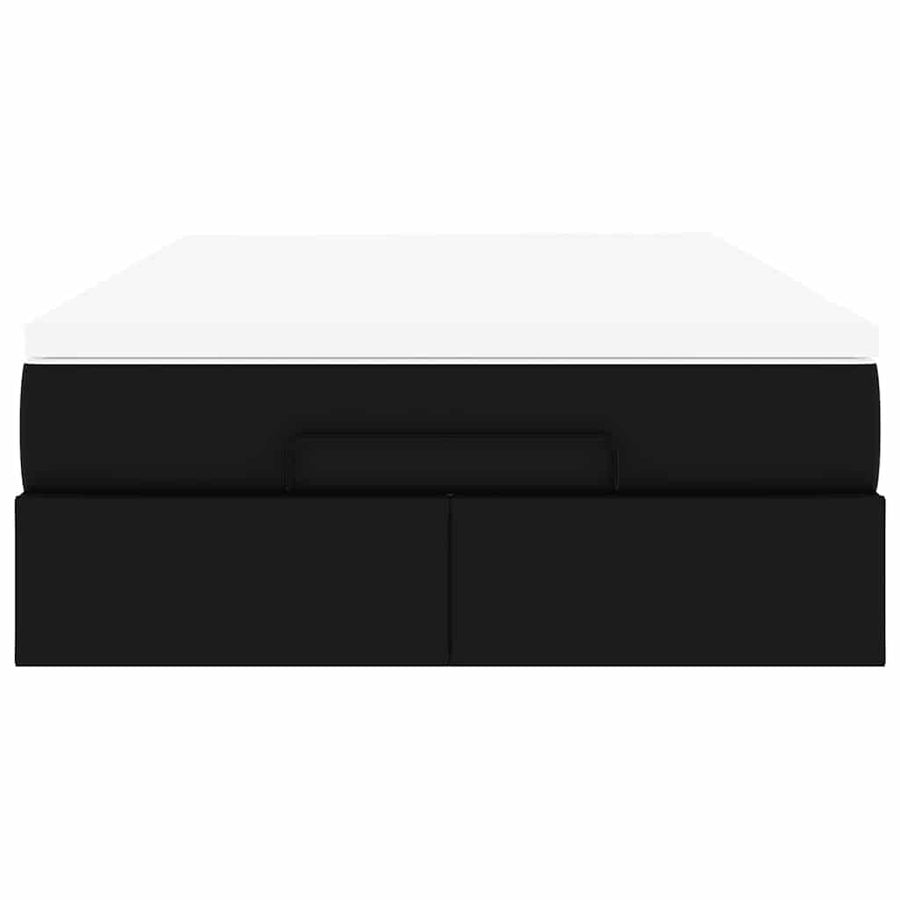 Ottoman bed met matras 120x190 cm kunstleer zwart