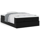 Ottoman bed with mattress 120x190 cm black faux leather