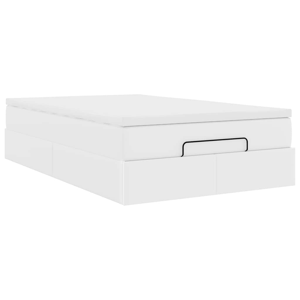 Ottoman bed met matras 120x190 cm kunstleer wit