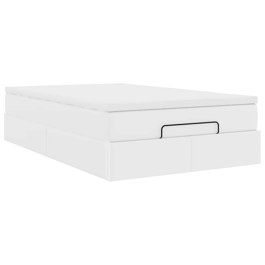 Ottoman bed met matras 120x190 cm kunstleer wit