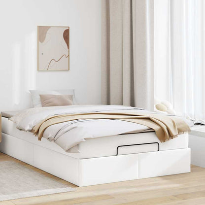 Ottoman bed met matras 120x190 cm kunstleer wit