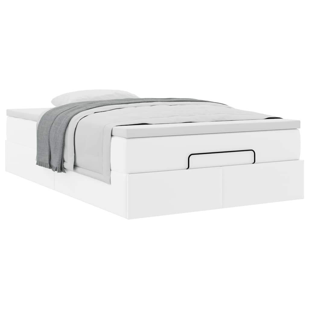 Ottoman bed met matras 120x190 cm kunstleer wit