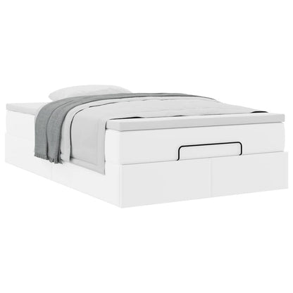 Ottoman bed met matras 120x190 cm kunstleer wit