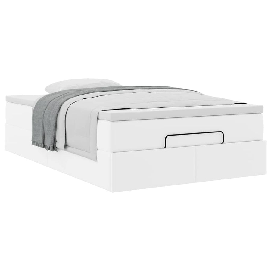 Ottoman bed met matras 120x190 cm kunstleer wit