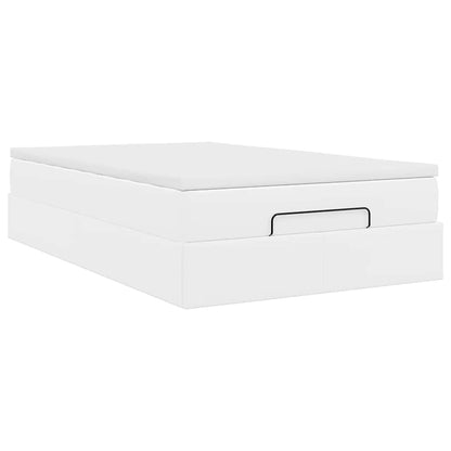 Ottoman bed met matras 120x190 cm kunstleer wit