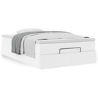 Ottoman bed with mattress 120x190 cm faux leather white