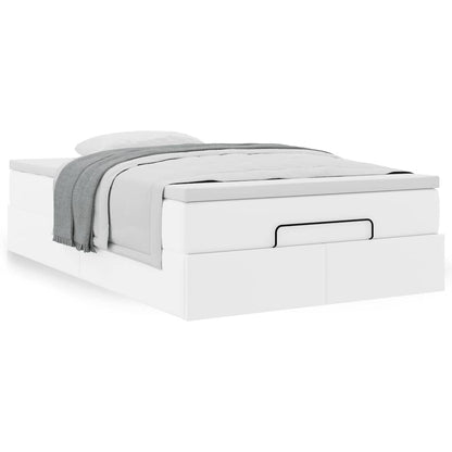Ottoman bed met matras 120x190 cm kunstleer wit