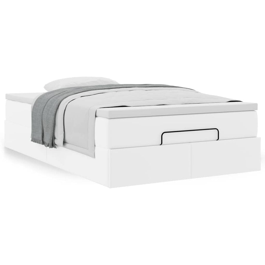 Ottoman bed met matras 120x190 cm kunstleer wit
