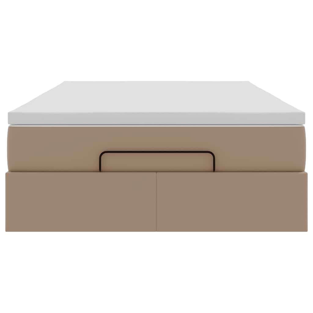 Ottoman bed met matras 120x190 cm kunstleer cappuccinokleurig
