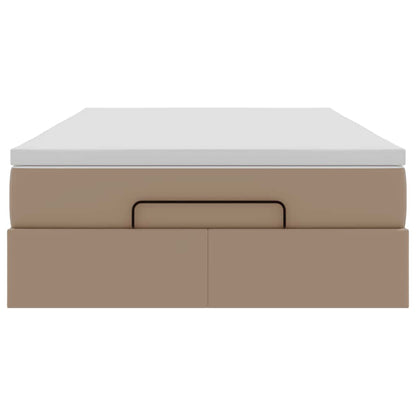Ottoman bed met matras 120x190 cm kunstleer cappuccinokleurig