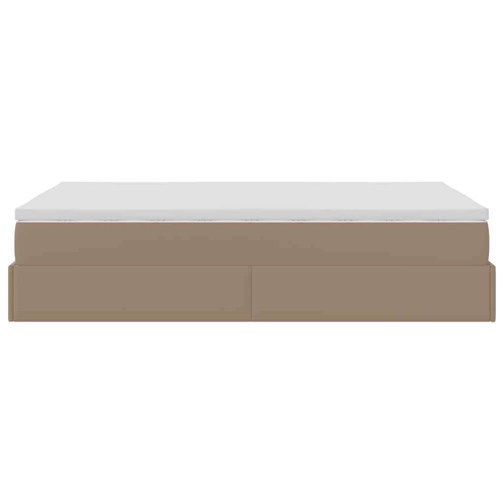 Ottoman bed met matras 120x190 cm kunstleer cappuccinokleurig