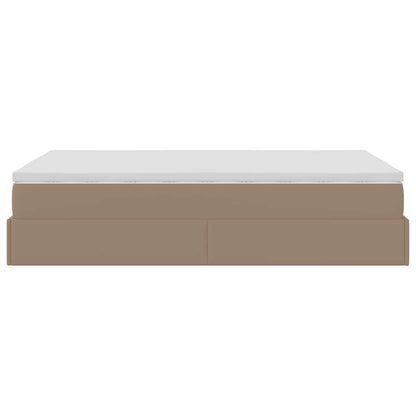 Ottoman bed met matras 120x190 cm kunstleer cappuccinokleurig