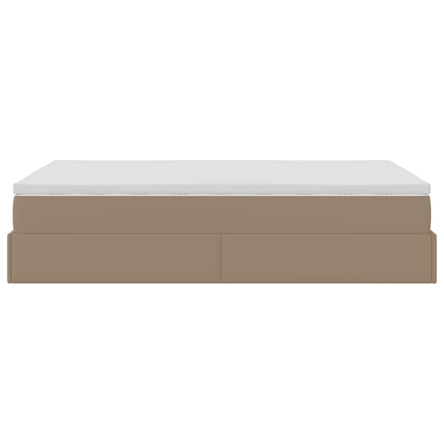 Ottoman bed met matras 120x190 cm kunstleer cappuccinokleurig