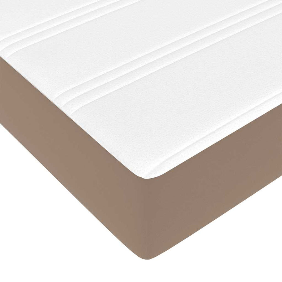 Ottoman bed met matras 120x190 cm kunstleer cappuccinokleurig