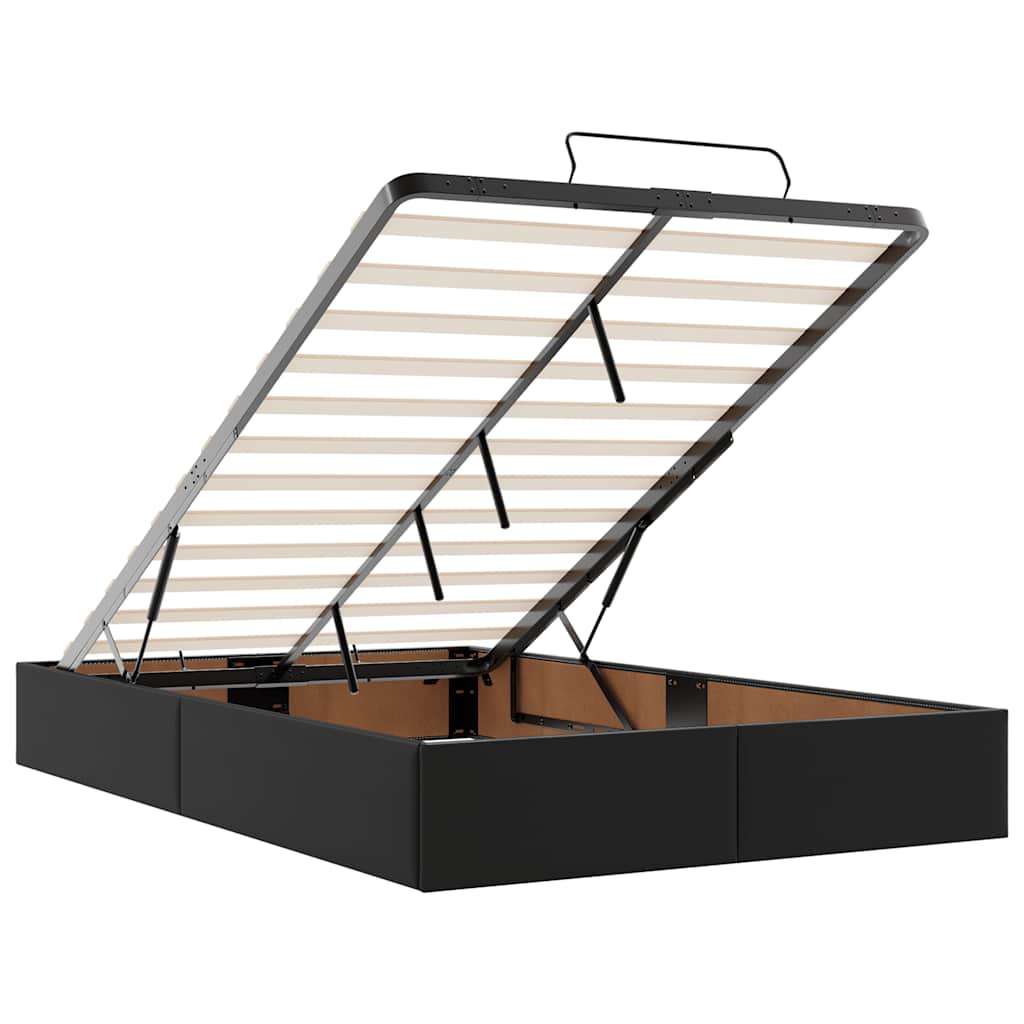 Ottoman bed met matras 120x200cm kunstleer zwart