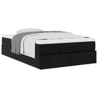 Ottoman bed with mattress 120x200cm faux leather black
