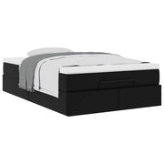Ottoman bed with mattress 120x200cm faux leather black