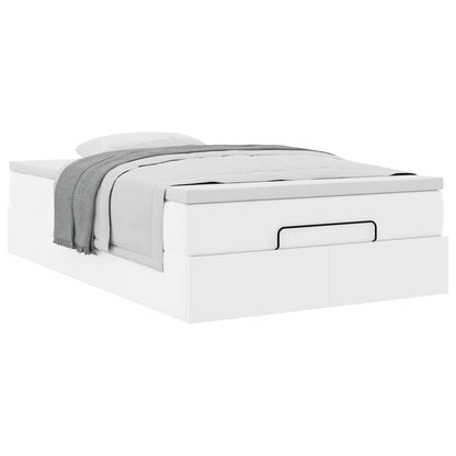 Ottoman bed met matras 120x200cm kunstleer wit