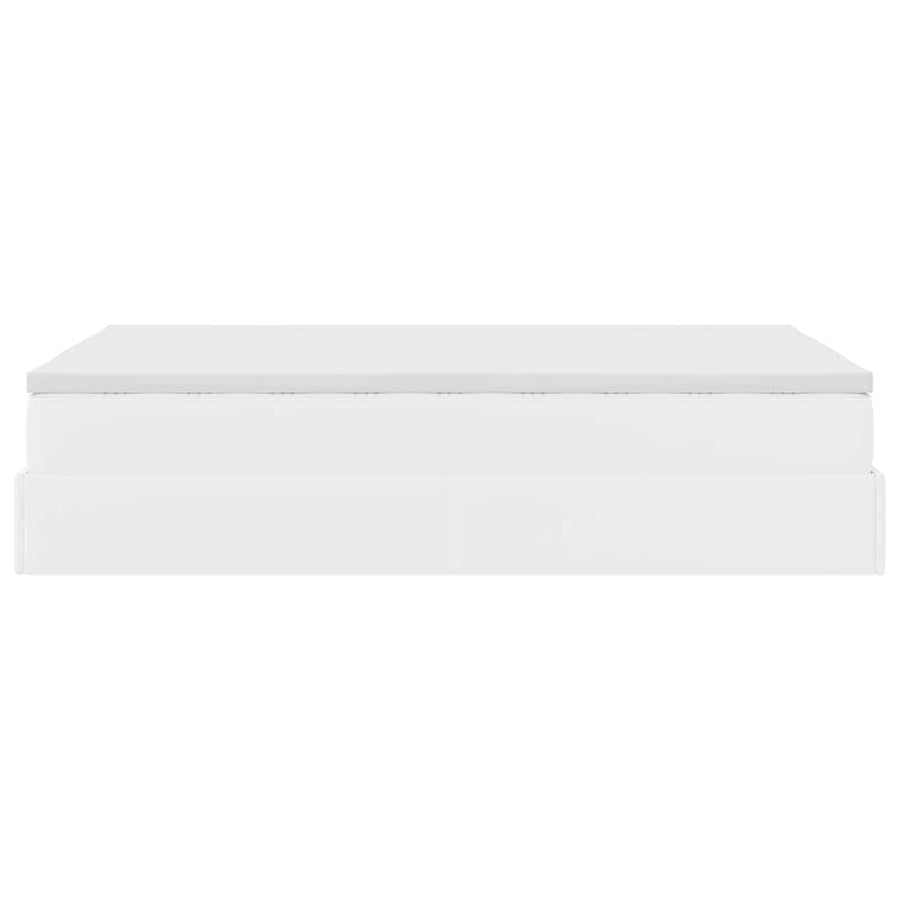Ottoman bed met matras 120x200cm kunstleer wit