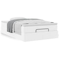 Ottoman bed met matras 120x200cm kunstleer wit