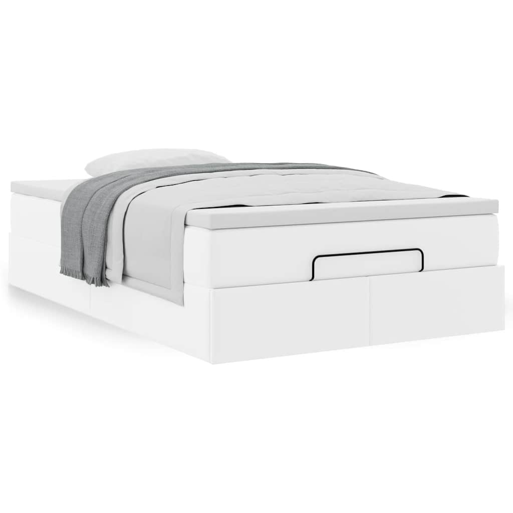 Ottoman bed met matras 120x200cm kunstleer wit