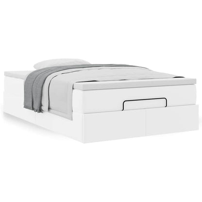 Ottoman bed met matras 120x200cm kunstleer wit