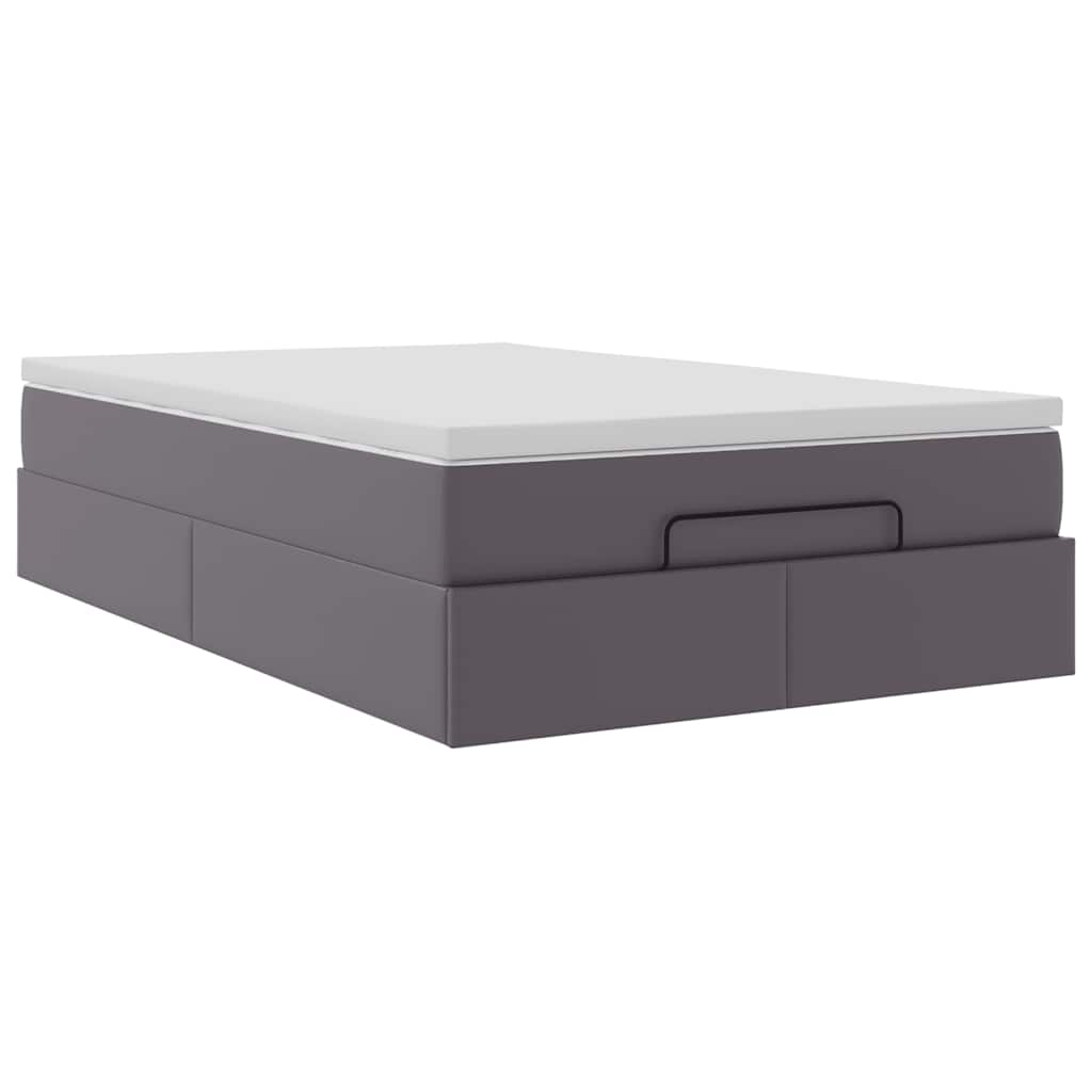 Ottoman bed met matras 120x200cm kunstleer grijs