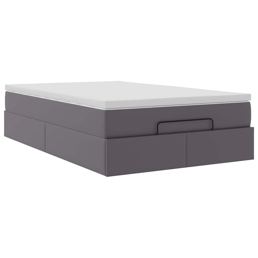 Ottoman bed met matras 120x200cm kunstleer grijs