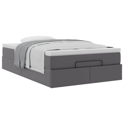 Ottoman bed met matras 120x200cm kunstleer grijs