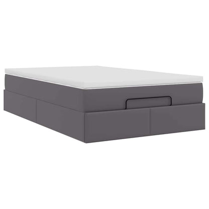 Ottoman bed met matras 120x200cm kunstleer grijs