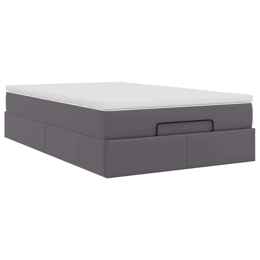 Ottoman bed met matras 120x200cm kunstleer grijs