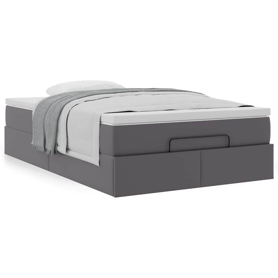 Ottoman bed met matras 120x200cm kunstleer grijs