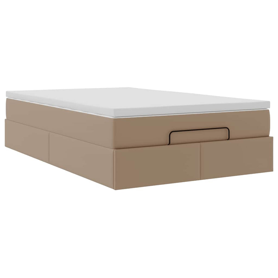 Ottoman bed met matras 120x200cm kunstleer cappuccinokleurig