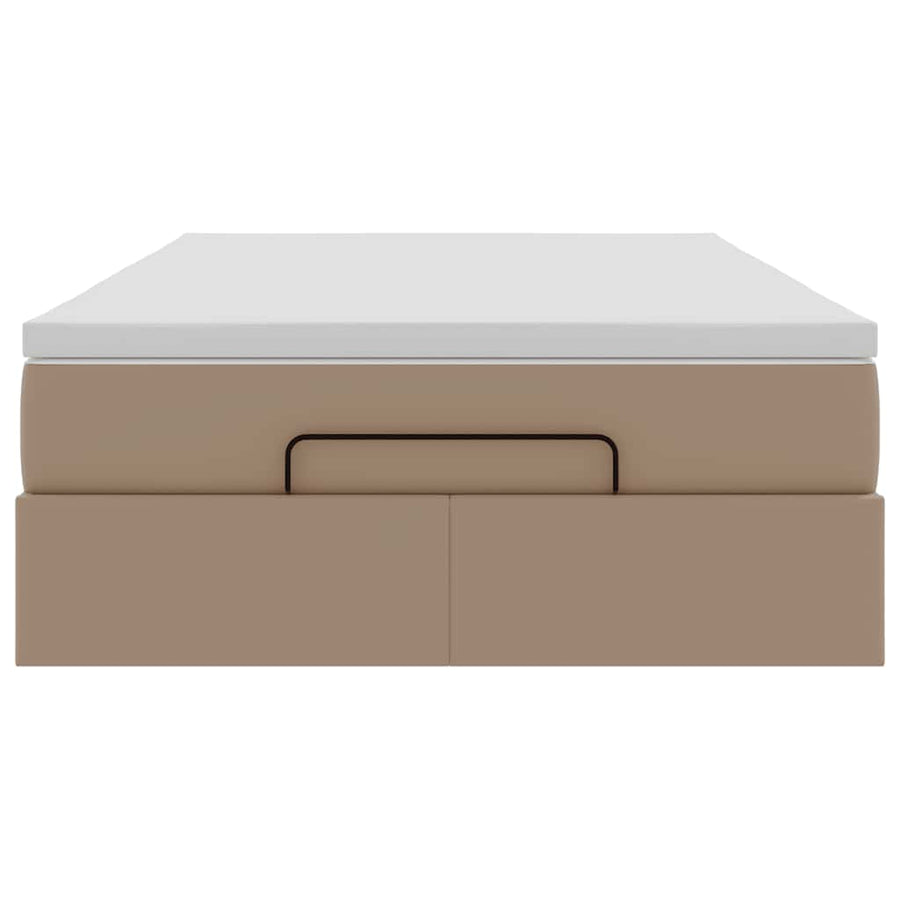 Ottoman bed met matras 120x200cm kunstleer cappuccinokleurig