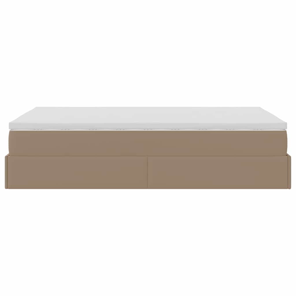 Ottoman bed met matras 120x200cm kunstleer cappuccinokleurig