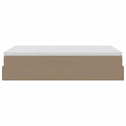 Ottoman bed met matras 120x200cm kunstleer cappuccinokleurig